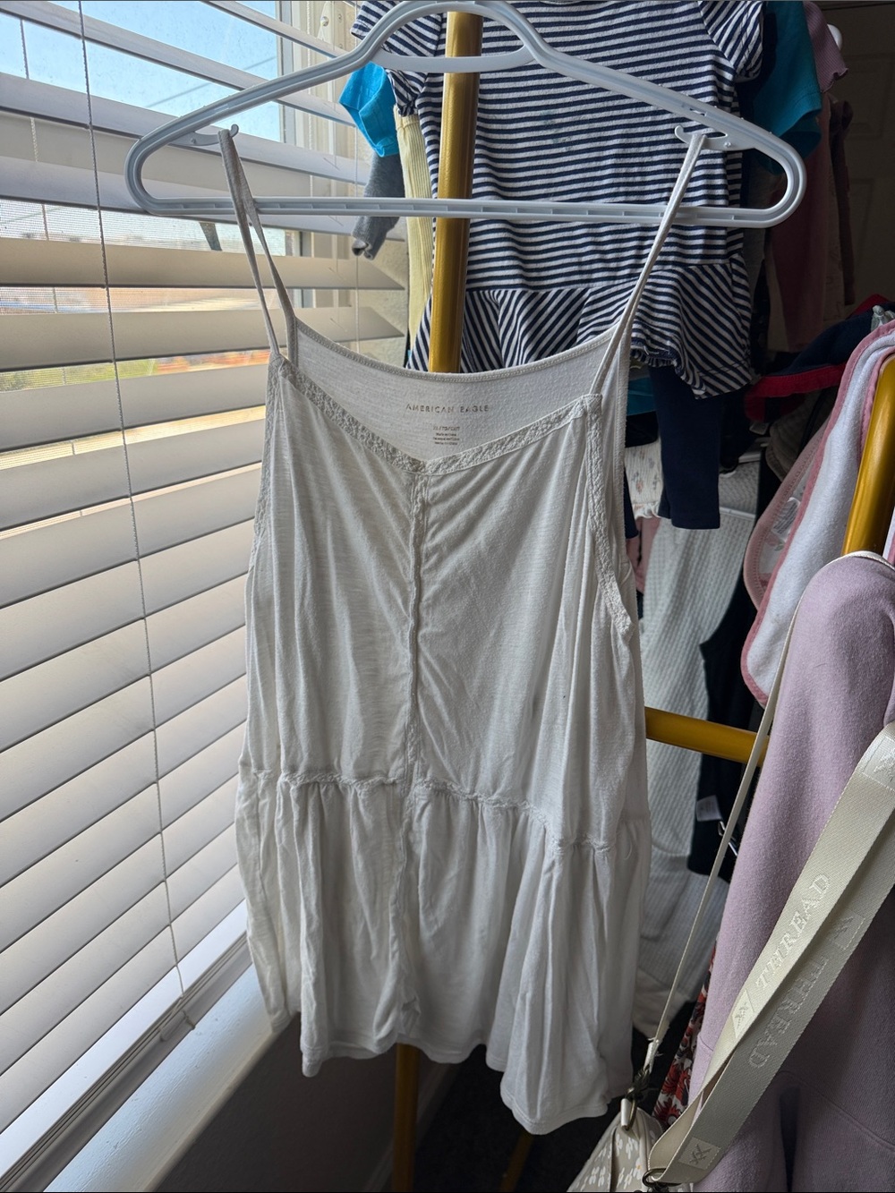 American Eagle Outfitters White Tiered Spaghetti Strap Camisole